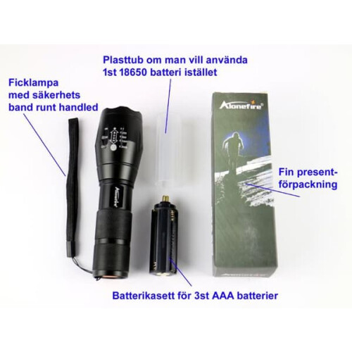 LED Flashlight WRGB XM-L T6 1000 Lumen Black 2