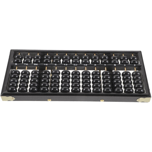 Wooden Abacus Black 7-Bead Arithmetic Tool