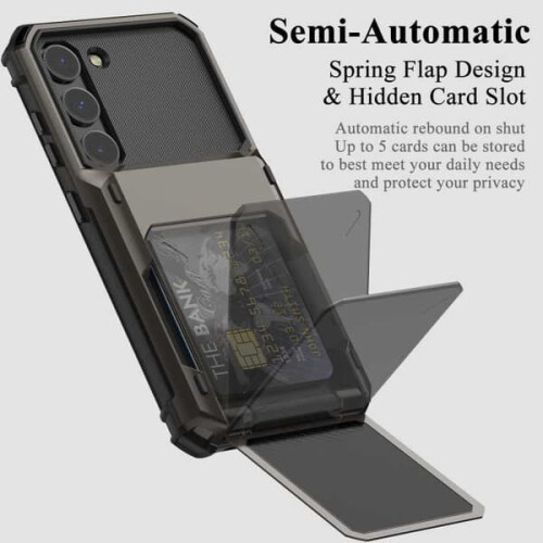 Capa à prova de choque compatível com Samsung S24 com compartimento para cartão. 1