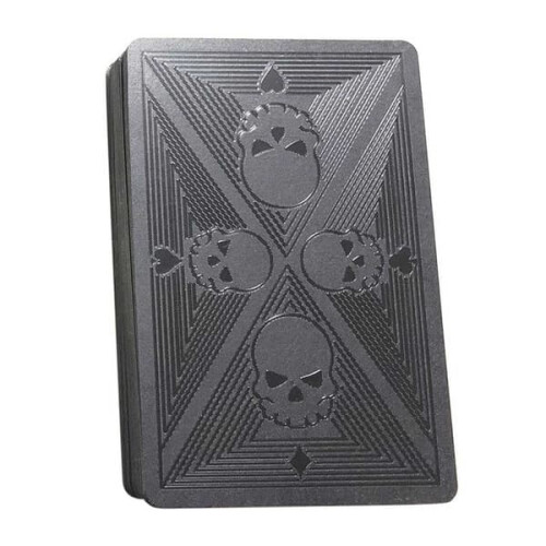 Black Metallic Skull Playing Cards Poker Deck 1