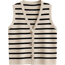 Women's striped sleeveless vest cropped tank top