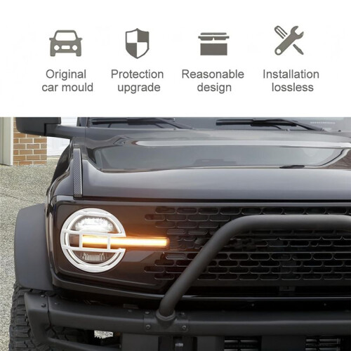 Protetor de Farol de Carro para  Bronco 2021-2024 Acessórios Branco 2