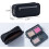 Canvas Pencil Case Black with 3 Compartments 2