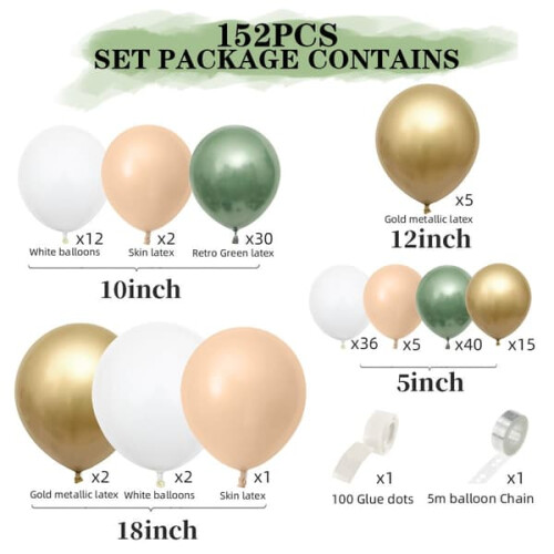 Latex balloon set confetti balloons 152 pcs 2