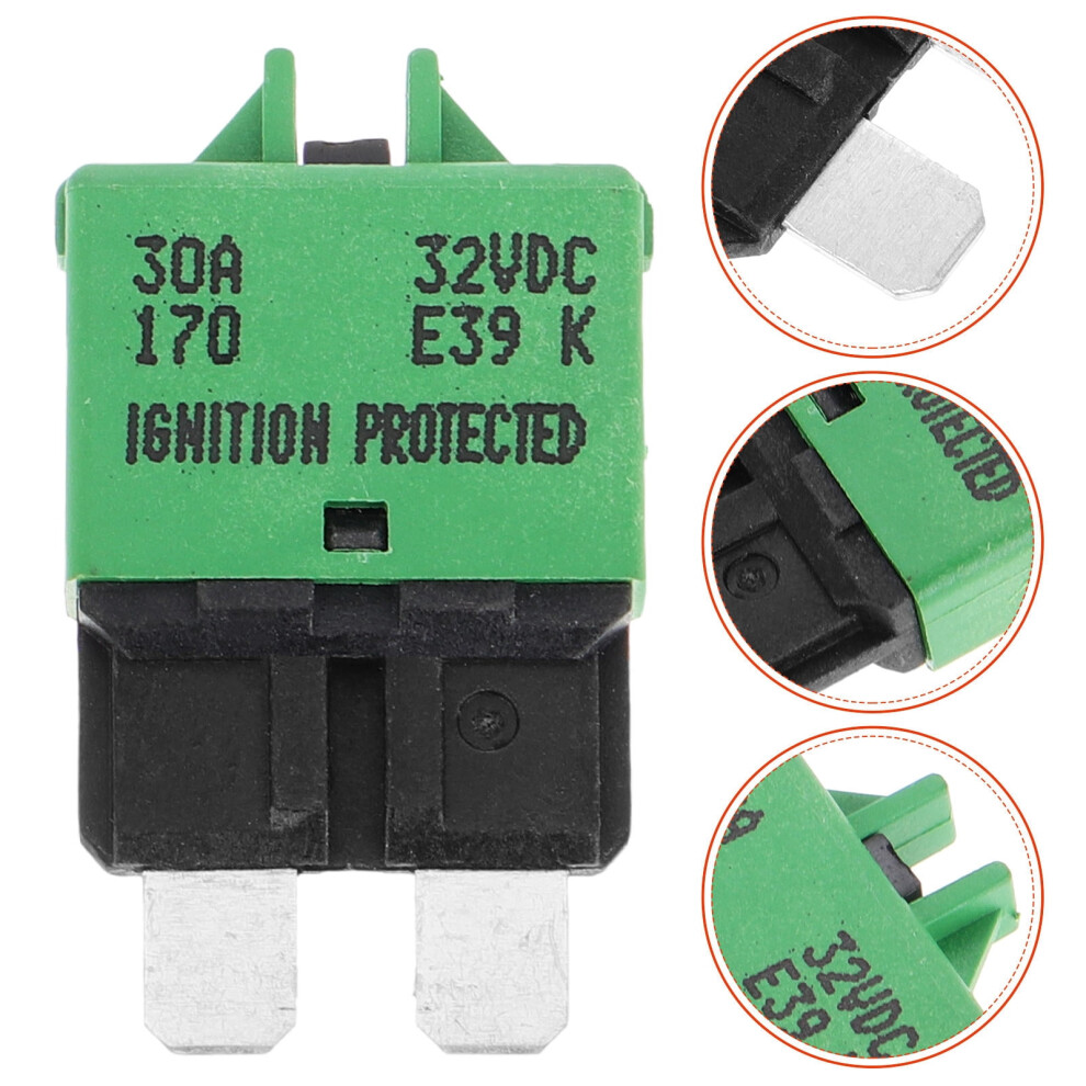 Resettable Fuse Mini Breaker 30A Green 938499926726