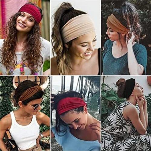 Black wide soft elastic headband for women 1 pack 2