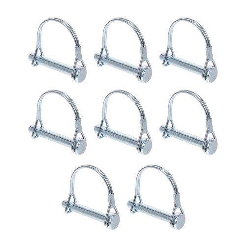 Trailer Coupler Lock Pin Set Silver 8 Pcs