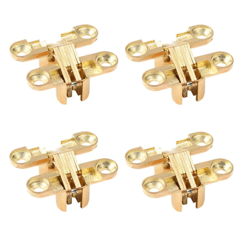 Golden Zinc Alloy Hidden Hinge For Doors 4 Pcs 938499934615