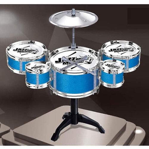 Kids Jazz Drum Set with 5 Drums, Drumsticks, Cymbal, and 1
