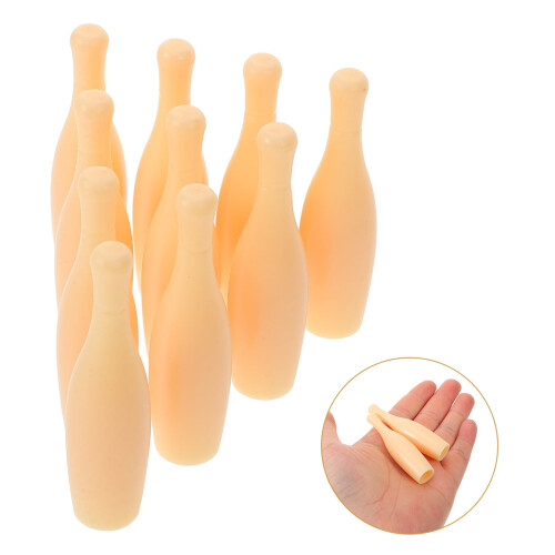 Plastic Bowling Pin Cylindrical 10 pcs
