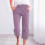 Dame elastiske capribukser lilla 5XL 2