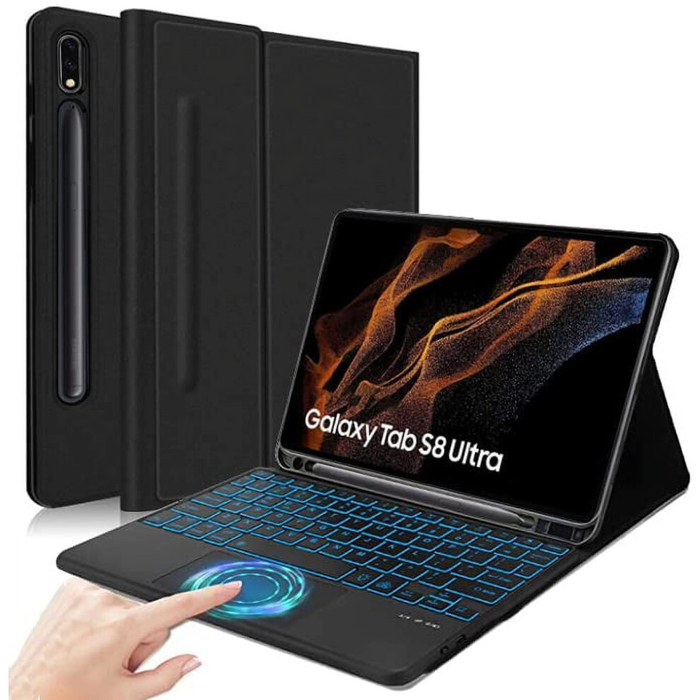 Keyboard Case For Galaxy Tab S10/S9/S8 Ultra Pu Leather 9555307058830