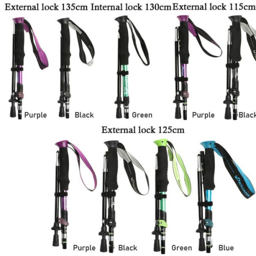 Hiking Poles Adjustable Folding 1 Pair 1