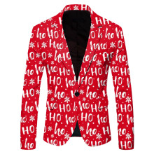 Cappotto casual da uomo con stampa a fiocchi di neve e bottoni sul risvolto.