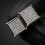Square micro pave stud earrings white gold 925 sterling 1