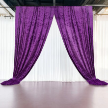 Lilla fløyelsbakgrunnsgardin 1,5 m x 3,6 m