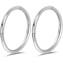 Cercei rotunzi cu balamale din titan 20G/18G/16G 2 bucăți