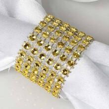 Ronds de serviette en forme de diamant, décoration de table dorée, 10 pièces