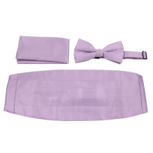 Men's formal satin cummerbund set with pre-tied bowtie and