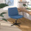 Vanity Chair with Back Blue Cross-Legged Design 1