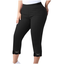 Plus size capri leggings til kvinder med høj talje og stretchy yoga