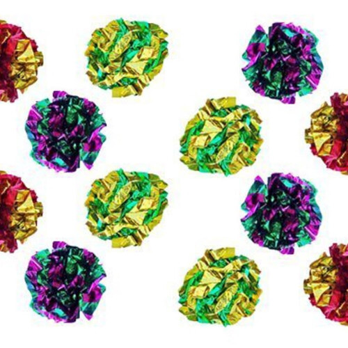 Kattleksaker Mylar Crinkle Balls för innekatter 12-pack