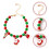 Christmas beaded bracelet with pendant charm, adjustable 5