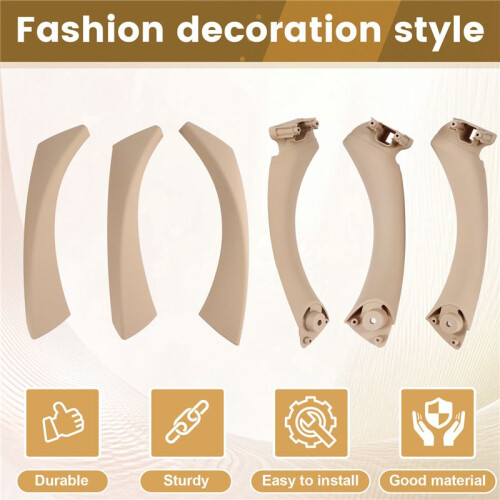 Door Pull Handle Set Replacement for  3 Series E90 E91 E92 316 318 320 325 328i 2004-2012 LHD Beige-Yellow 1