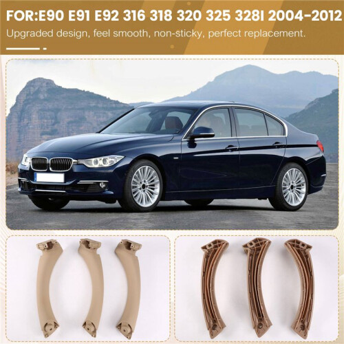 Door Pull Handle Set Replacement for  3 Series E90 E91 E92 316 318 320 325 328i 2004-2012 LHD Beige-Yellow 2