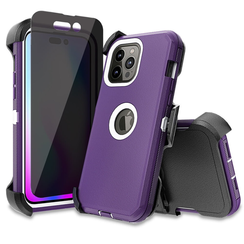 Iphone 14 Pro Case With Belt Clip And Privacy Screen 9329345526732