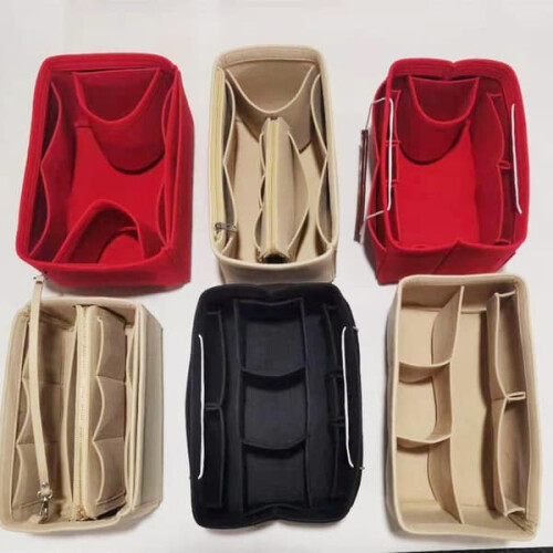 Travel Organizer Tote Liner Felt Insert 3 Sizes Khaki 2