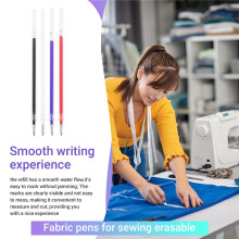 4 Pieces Heat Erasable Fabric Marking Pens Heat Erase Pens with 48 Refills for Quilting Sewing and Dressmaking