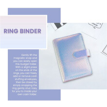 A6 Money Budget Ring Binder,Cash Stuffing Budget Wallet Planner Binder with Cash Envelope, Money Folder Wallet Organiser