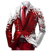 Cappotto casual da uomo con stampa a fiocchi di neve e bottoni sul risvolto.