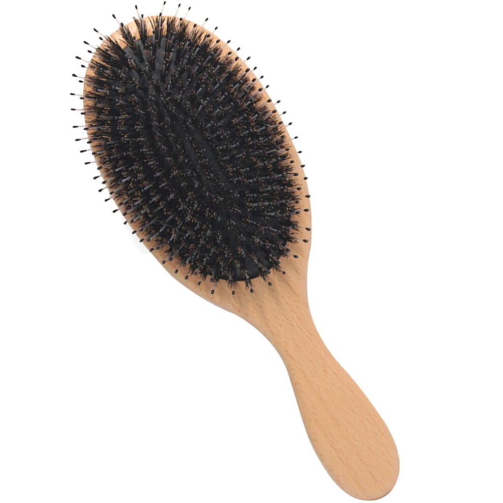 Wooden Comb for Curly Hair with Pig Bristle 1 Piece