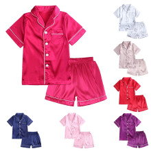 Tacar Pijamaí do Leanaí Óga Prionta Gnáth Muinchille Gearra 2 phíosa Bándearg