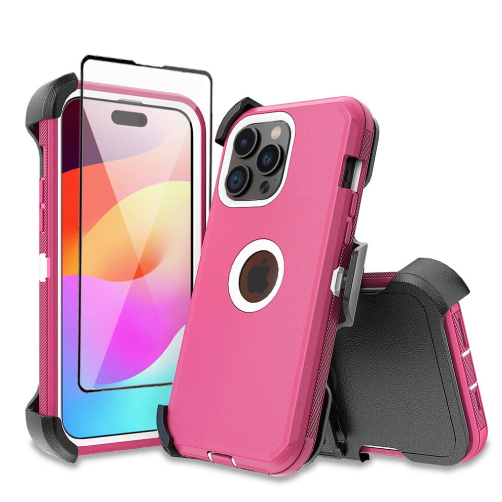 Tashhar Iphone 15 Case With Screen Protector And Belt Clip 9329345527739
