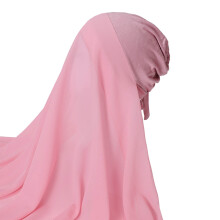 Ensfarvet chiffon hovedtørklæde til kvinder, langt wrap