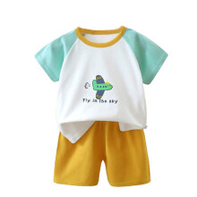 Set de vară pentru copii mici, top și pantaloni scurți cu imprimeu verde, 3M-5T