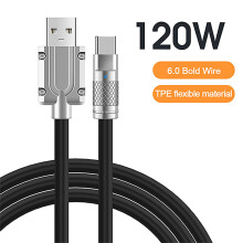 USB-C-kabel 6 meter silikon 120 W hurtiglading