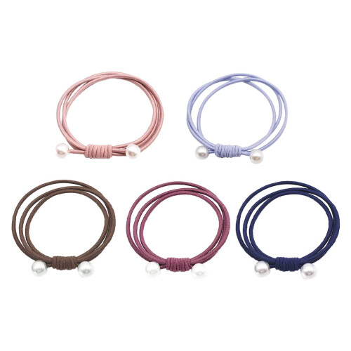 Elastici per capelli con perline sintetiche, 10 pezzi