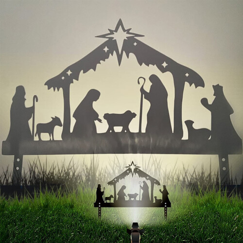 Crèche extérieure en fer forgé (1 ensemble)