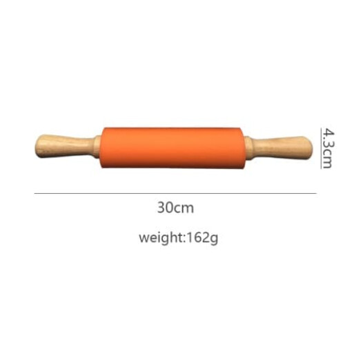Rolling Pin Non-Stick Silicone with Wooden Handle 30 cm 1