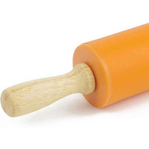 Rolling Pin Non-Stick Silicone with Wooden Handle 30 cm 2