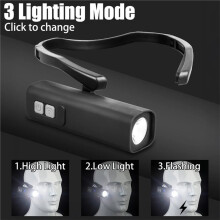 Ear Clip Headlamp Bright LED Headlight Rechargeable Waterproof Flashlight for Fishing Running Camping Night Work