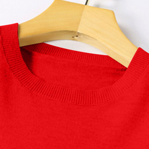 Women's Cotton Sweater Long-Sleeve Crewneck Solid Color 2