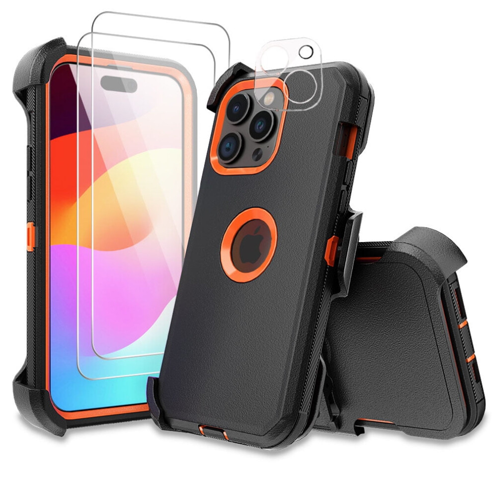 Iphone 15 Case With Screen And Lens Protector, Belt Clip, 972899388340
