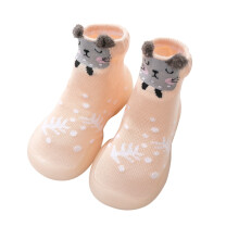 Zapatos de bebé con dibujos animados de animales, color rosa, talla 21 (para bebés de 6 a 12 meses).