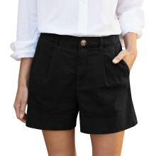 Shorts chino femininos Difdany, pretos, tamanho M
