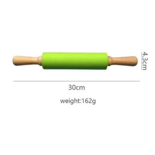 Rolling Pin Non-Stick Silicone Wooden Handle 30 cm 1